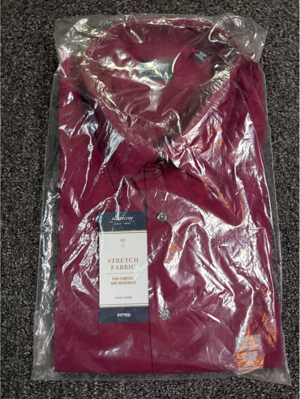 NWT Arrow Fitted Stretch Dress Shirt in Henna, Size 2XL